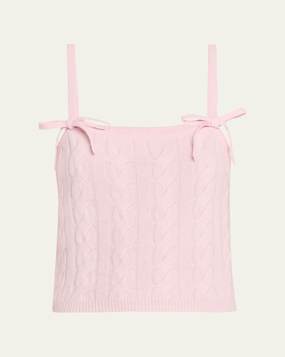 Cashmere Mix Bow Strap Top